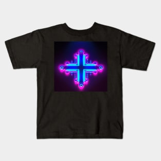 Cyber neon cross Kids T-Shirt